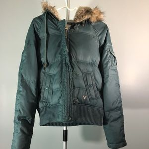 American Eagle Blue/Green Puffer Jacket